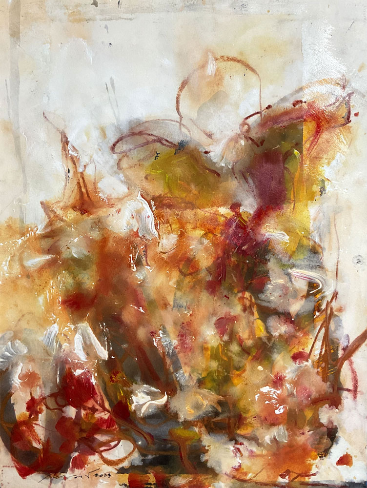 Bouquet, Mischtechnik auf Papier - Jörg Miszewski, Malerei