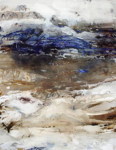J&ouml;rg Miszewski Malerei auf Leinwand - Blaue Landschaft