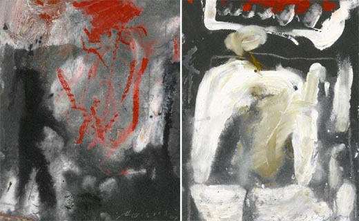 J&ouml;rg Miszewski Malerei auf Papier - Diptychon